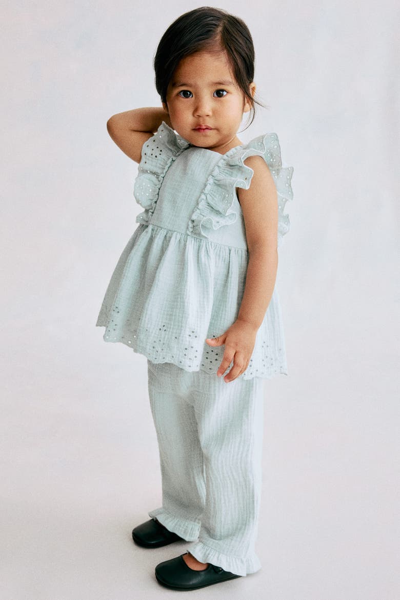 2-piece Cotton Muslin Set, Main, color, Light turquoise
