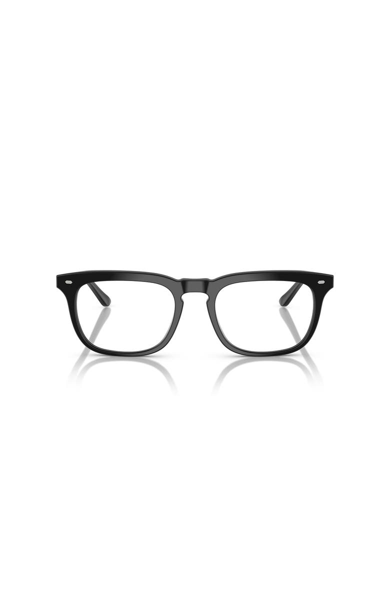 Brooks Brothers 53mm Rectangle optical glasses, Alternate, color, Black