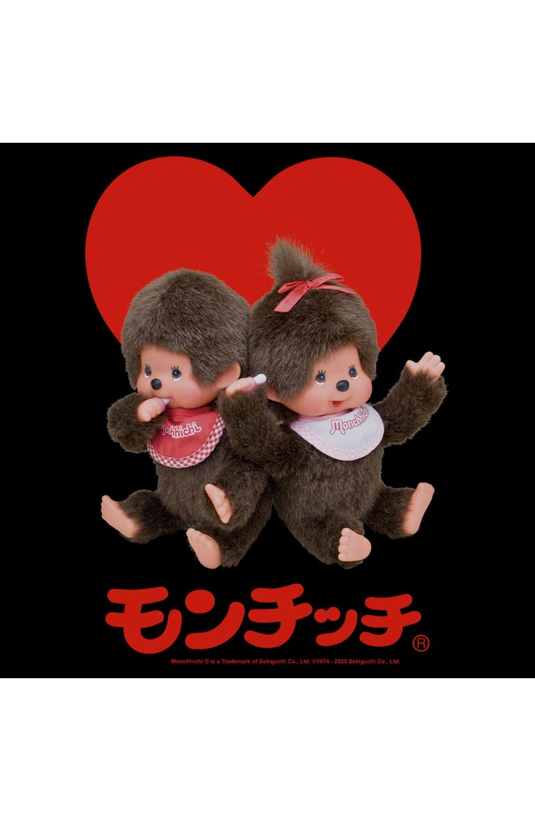 Monchhichi Men's Monchhichi Cutest Duo Ever Photo  Graphic T-Shirt, Alternate, color, Black