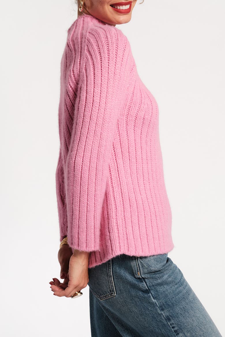 Shelby Funnelneck Sweater, Alternate, color, Pink