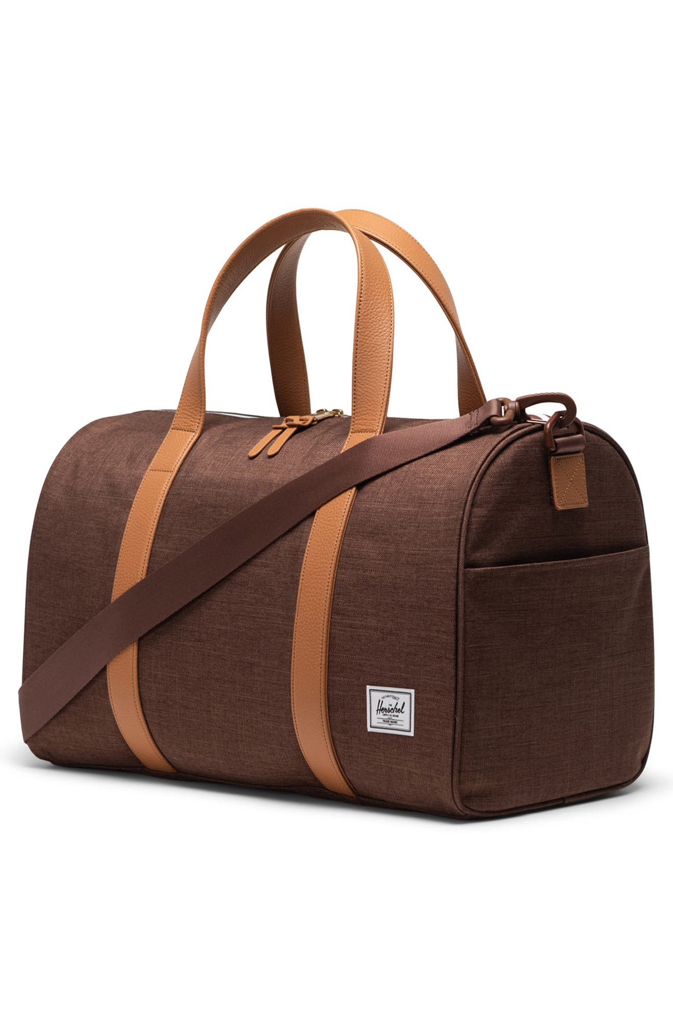 Herschel Supply Co. Novel Recycled Polyester Duffle Bag, Alternate, color, Potting Soil Crosshatch
