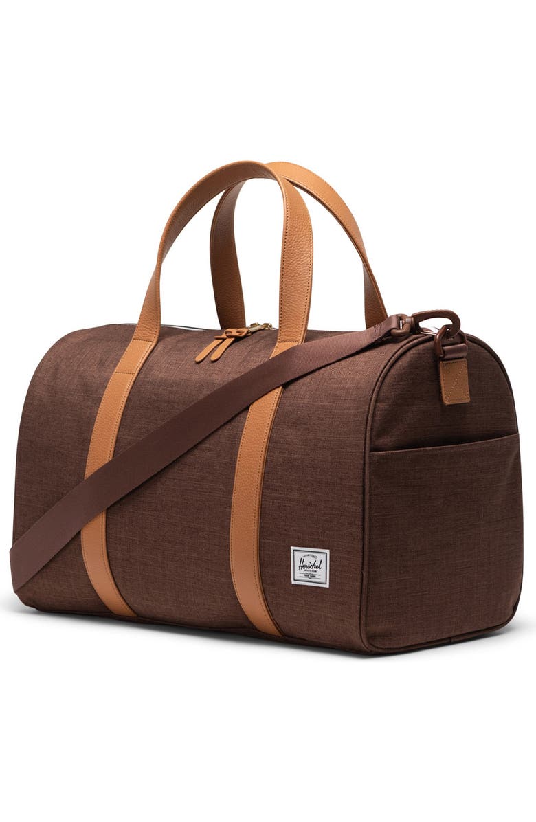 Herschel Supply Co. Novel Recycled Polyester Duffle Bag, Alternate, color, Potting Soil Crosshatch