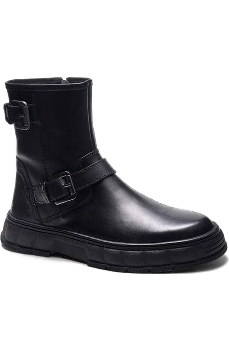 A. Veer Ranger Biker Boot, Alternate, color, Black Nubuck