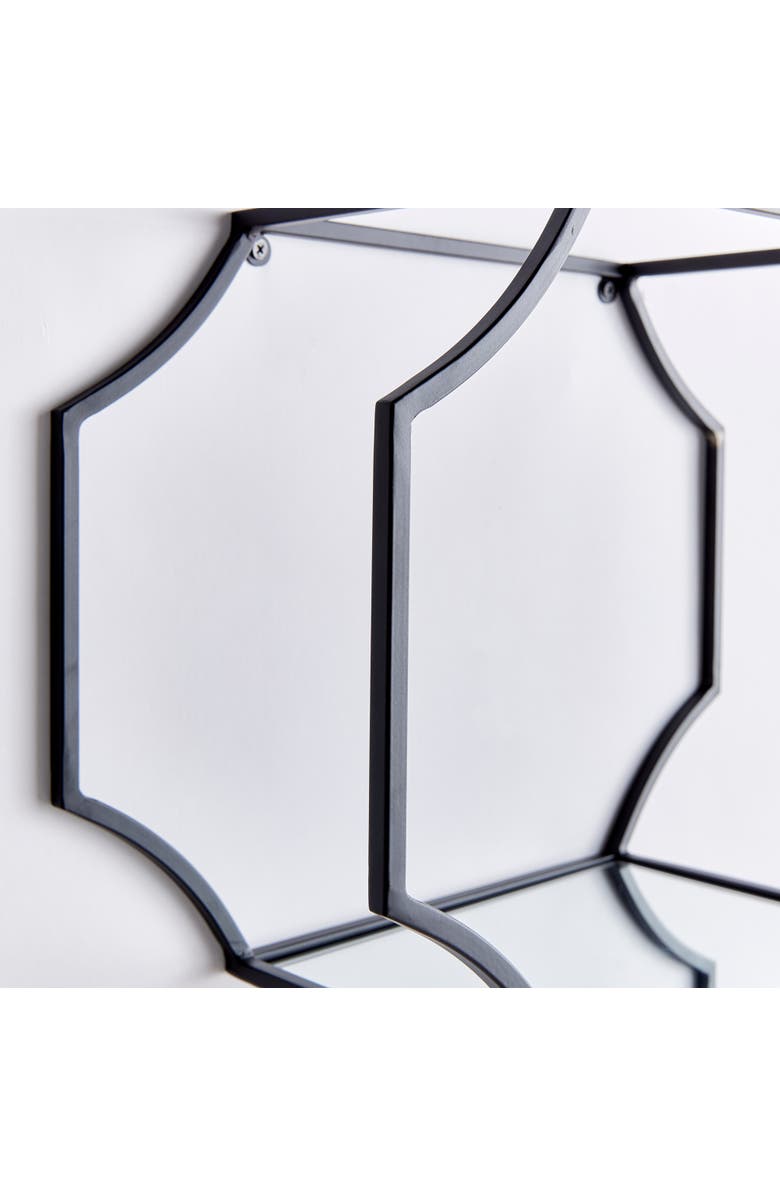 Napa Home & Garden 19.75"W x 7"D x 15.5"H and 17.75"W x 7"D x 14"H and 15.75"W x 7"D x 11.75"H Hudson Mirrored Wall Shelves Set of 3, Alternate, color, Silver