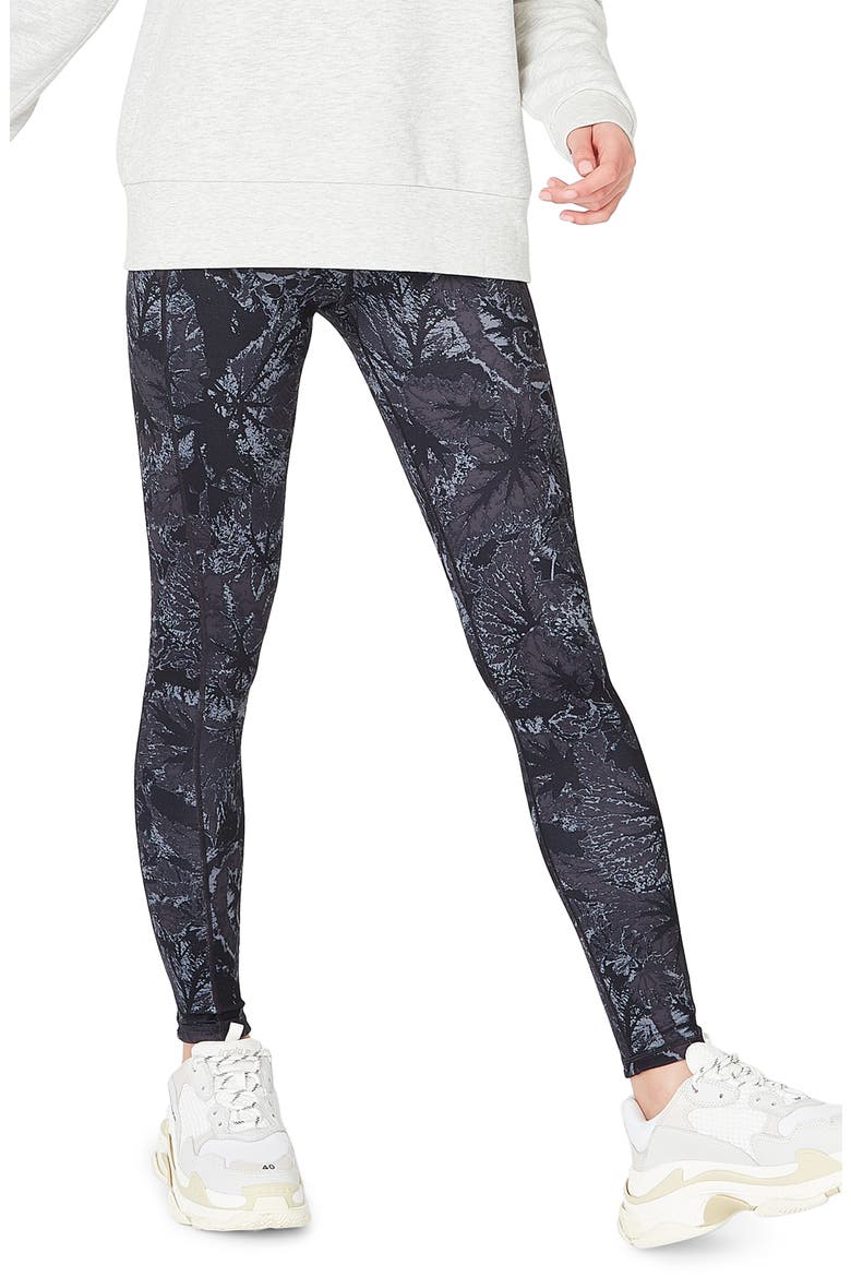 Reversible Yoga Leggings, Main, color, TONAL BEGONIA PRINT