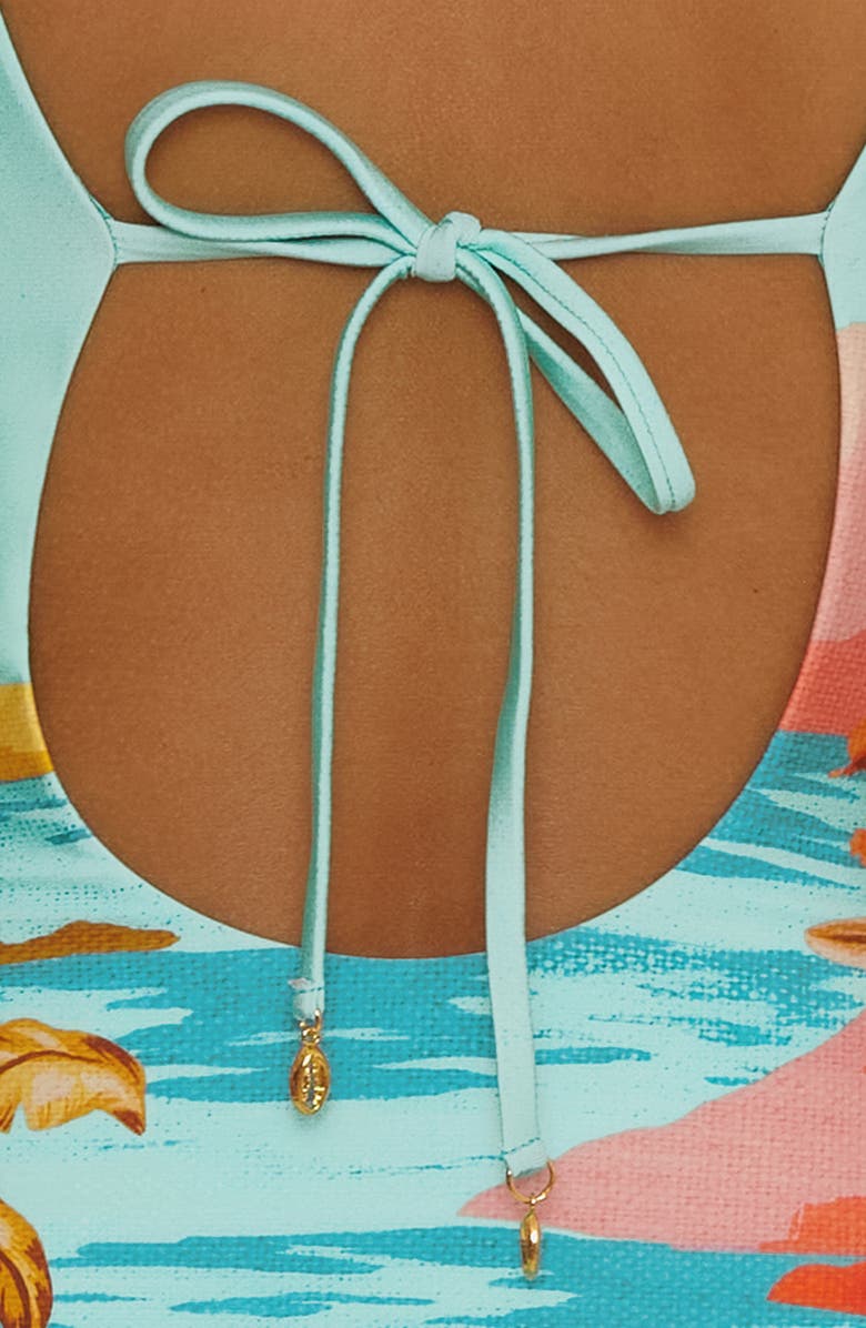 Trina Turk Cyclades Plunge One-Piece Swimsuit, Alternate, color, 