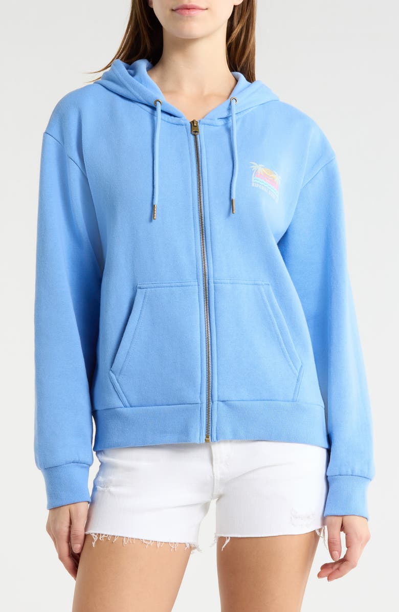 Rip Curl Aloha Zip-Up Fleece Hoodie, Alternate, color, Cornflower Blue