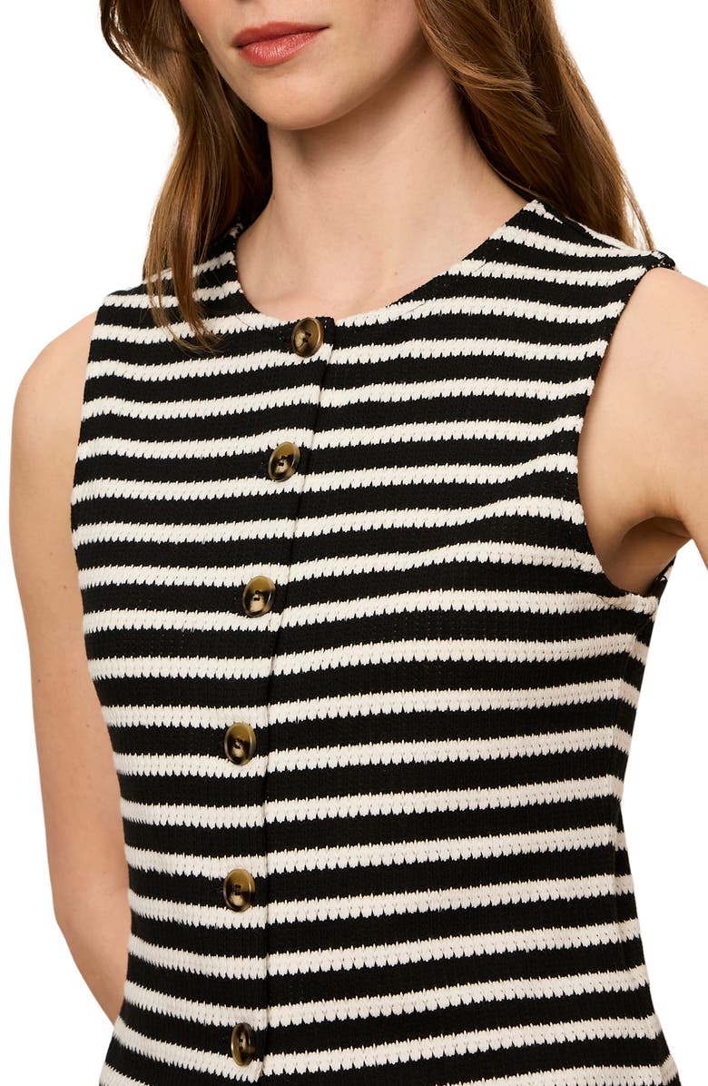 Sanctuary Nothing Extra Sweater Vest, Alternate, color, Chalk White/ Black