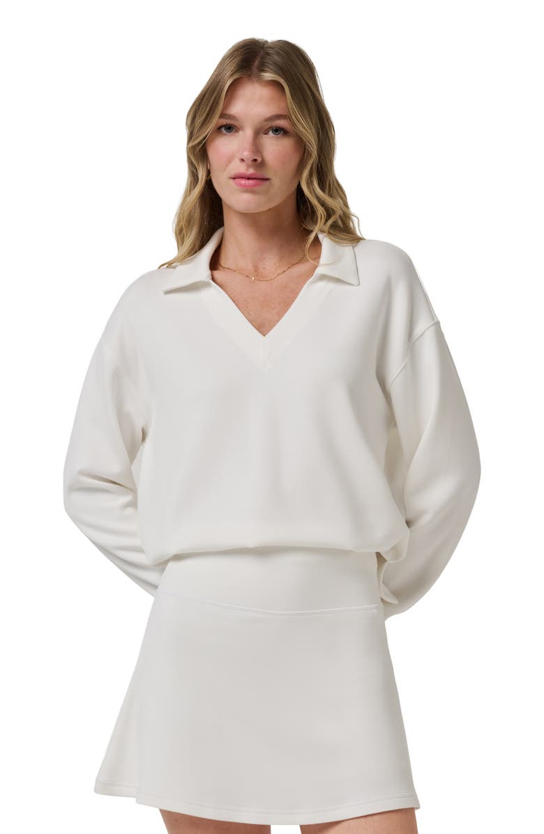 TravisMathew SkyLoft V-Neck Pullover, Alternate, color, Snow White