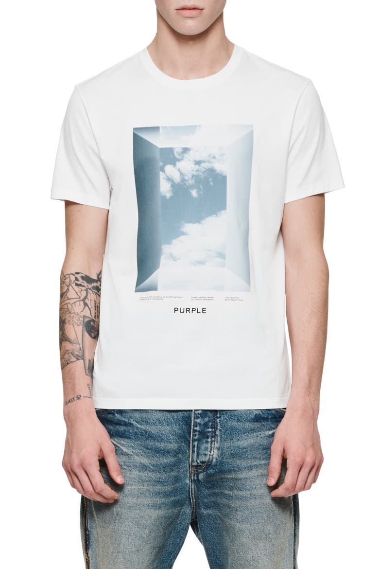 Cloud Art Graphic T-Shirt, Main, color, WHITE