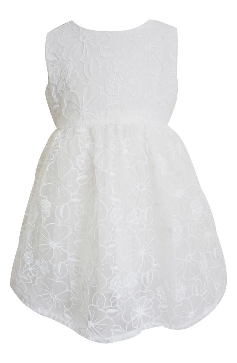 Popatu Kids' Floral Embroidered Mesh Overlay Party Dress, Main, color, 