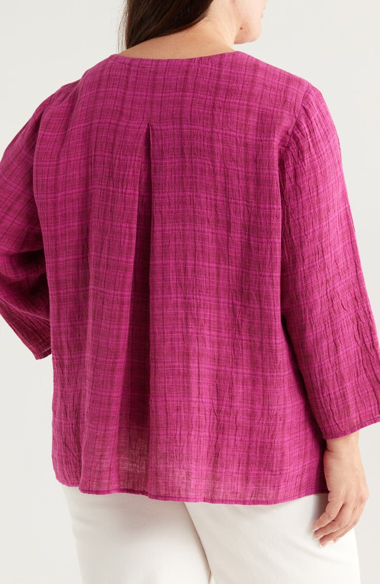 Eileen Fisher Split Neck Organic Linen Top, Alternate, color, 