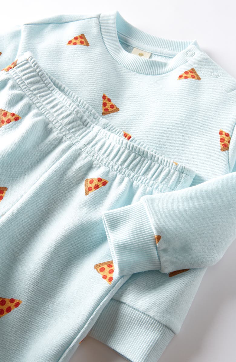 Tucker + Tate Print Fleece Sweatshirt & Joggers Set, Alternate, color, Blue Saltwater Pizza Toss