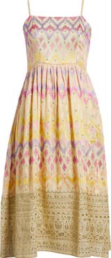 holiCHIC Emma Embroidered Fit 
Flare Midi Dress