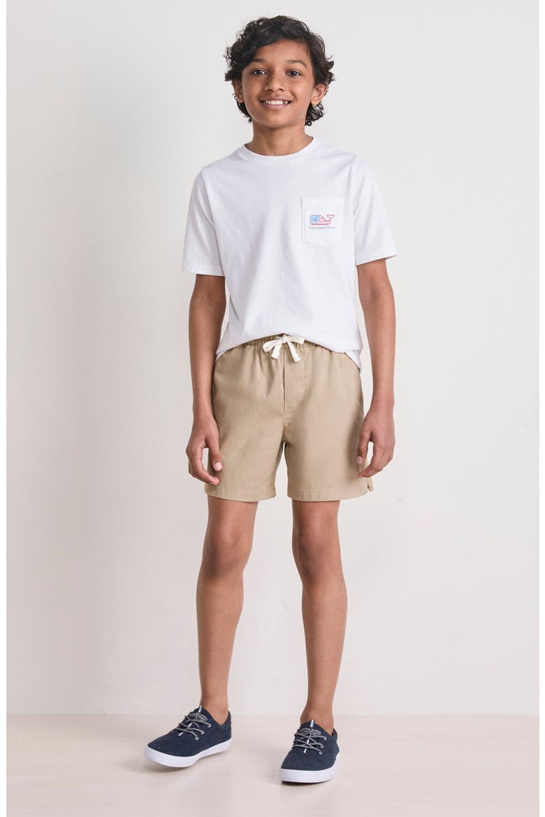 Kids' Drawstring Stretch Twill Chino Shorts, Alternate, color, KHAKI