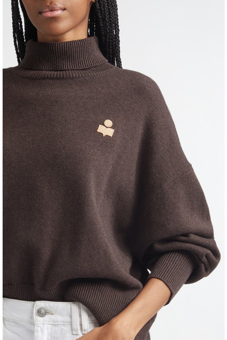 Nasha Logo Turtleneck Sweater, Alternate, color, CHOCOLATE