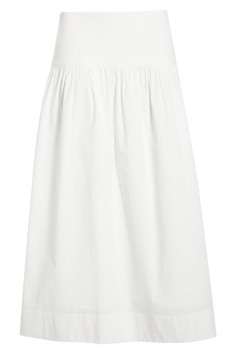 Mia Stretch Cotton Midi Skirt, Alternate, color, IVORY
