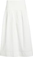 WAYF Mia Stretch Cotton Midi Skirt