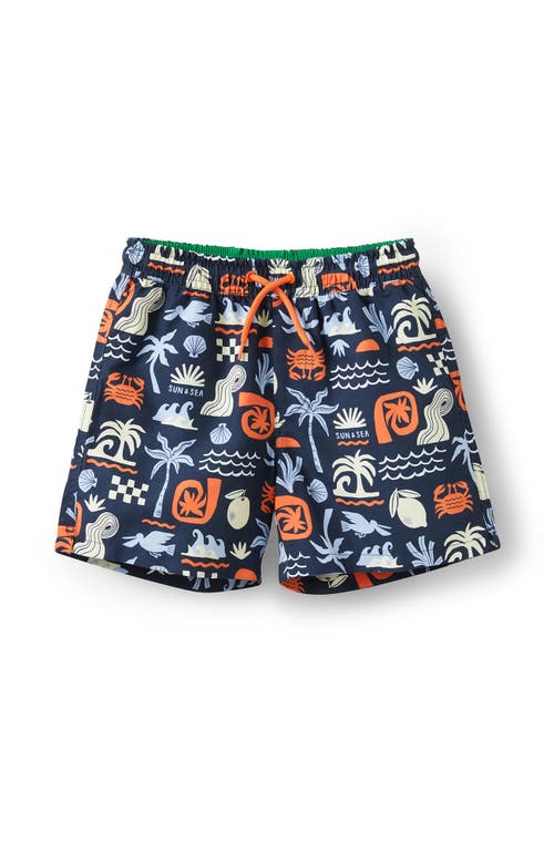 Cotton On Kids Kid's Bailey Board Short In Squid Ink Sun And Sea