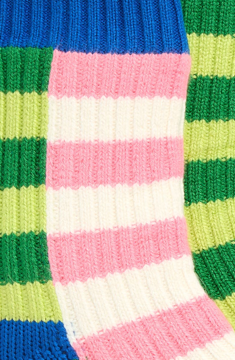 verloop Mismatch House Crew Socks, Alternate, color, Lime Green