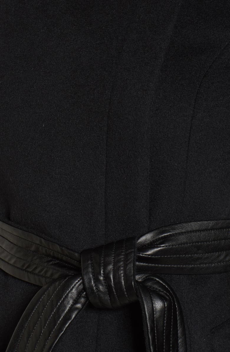 Cole Haan Signature Cole Haan Belted Asymmetrical Wool Coat, Alternate, color, 