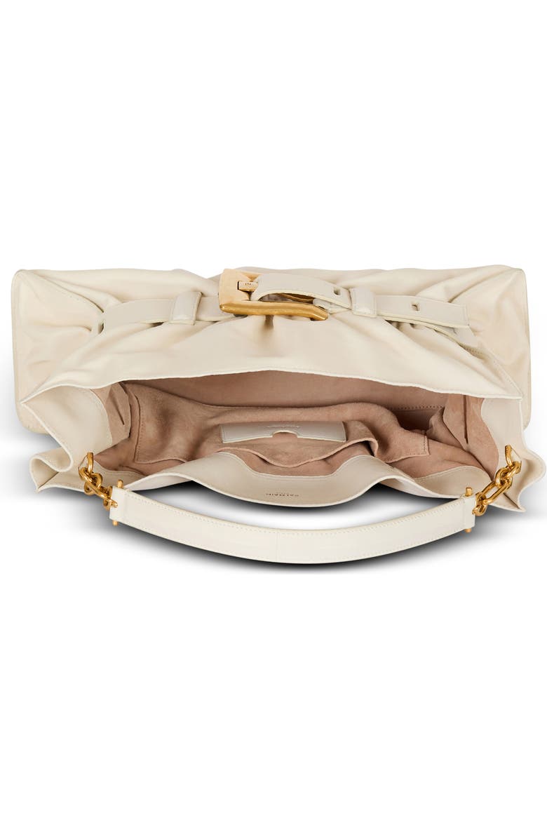 Balmain Medium Anthem Leather Tote, Alternate, color, Cream