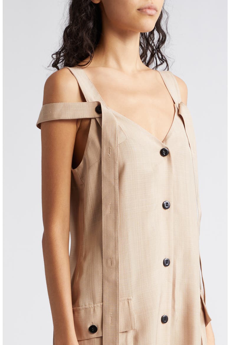 Adriano Button-Up Midi Dress, Alternate, color, SAND