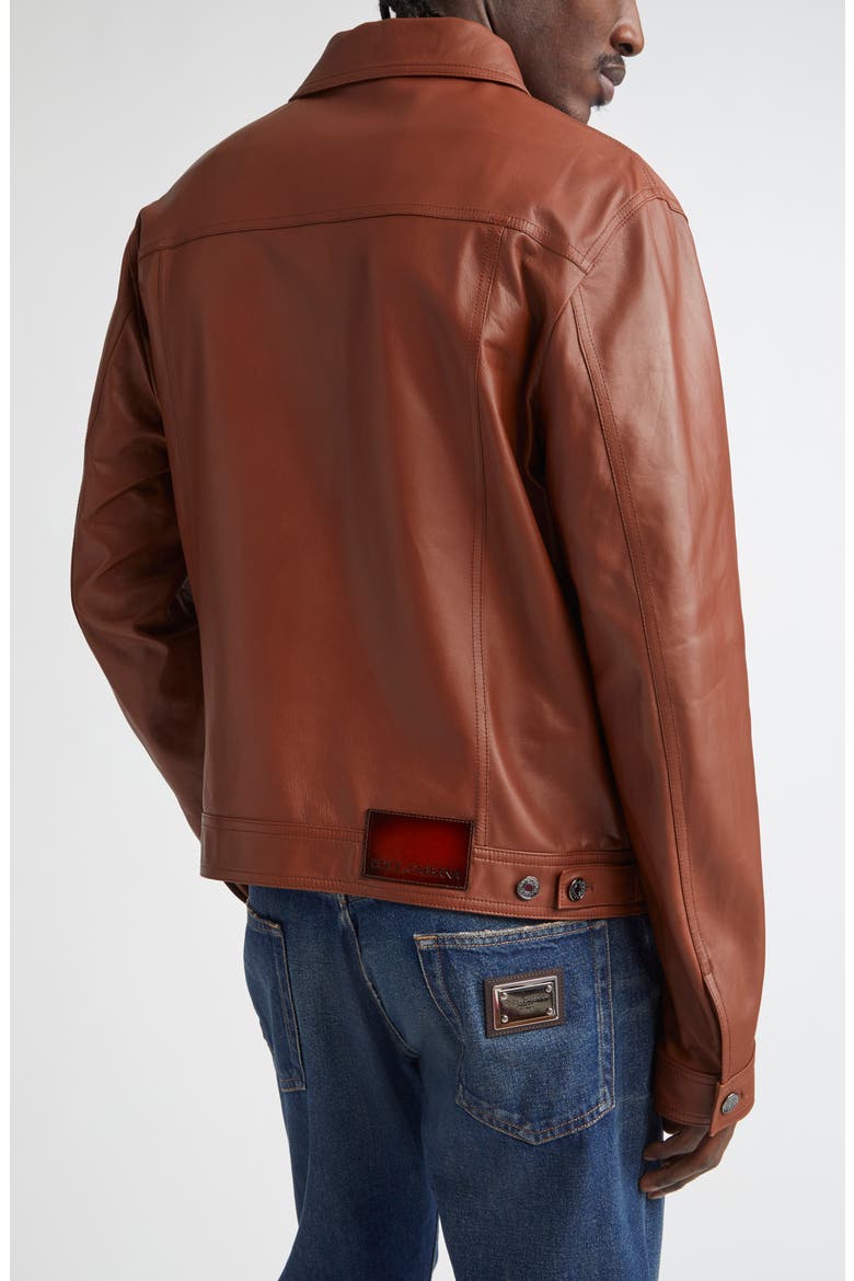 Leather Trucker Jacket, Alternate, color, A0227 RAME 2