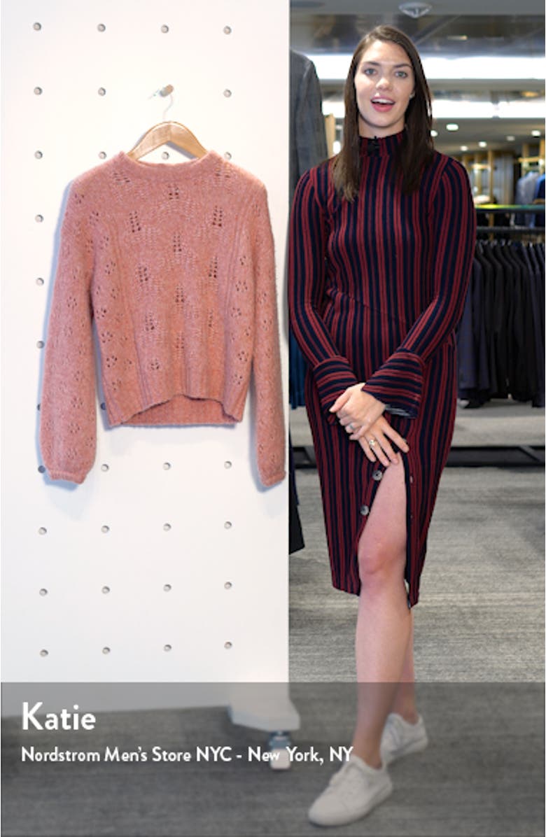 Lihui Pointelle Detail Balloon Sleeve Wool & Alpaca Sweater, sales video thumbnail