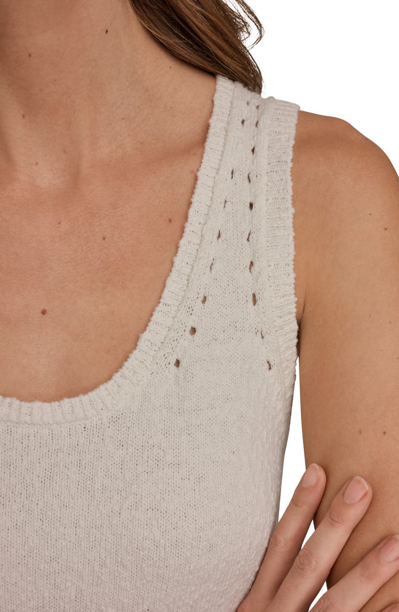 Donna Karan New York Pointelle Stitch Sweater Tank, Alternate, color, Cream