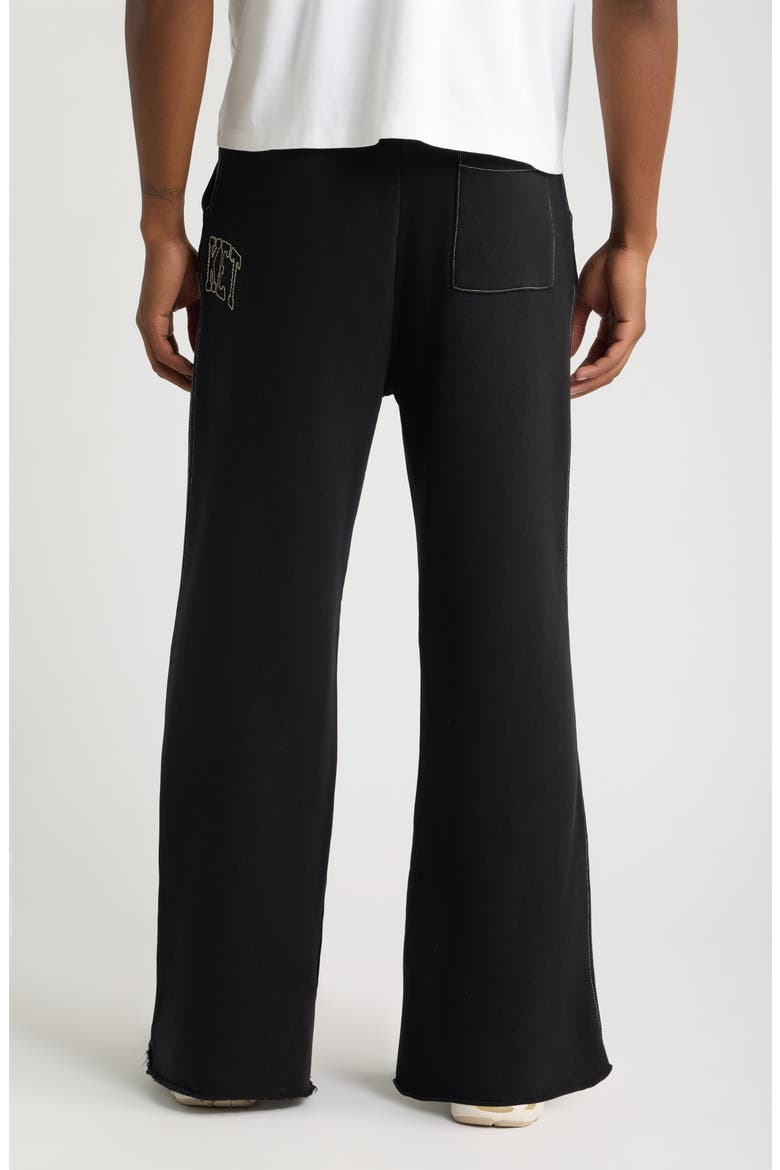 Big Stitch Open Leg Sweatpants, Alternate, color, BLACK