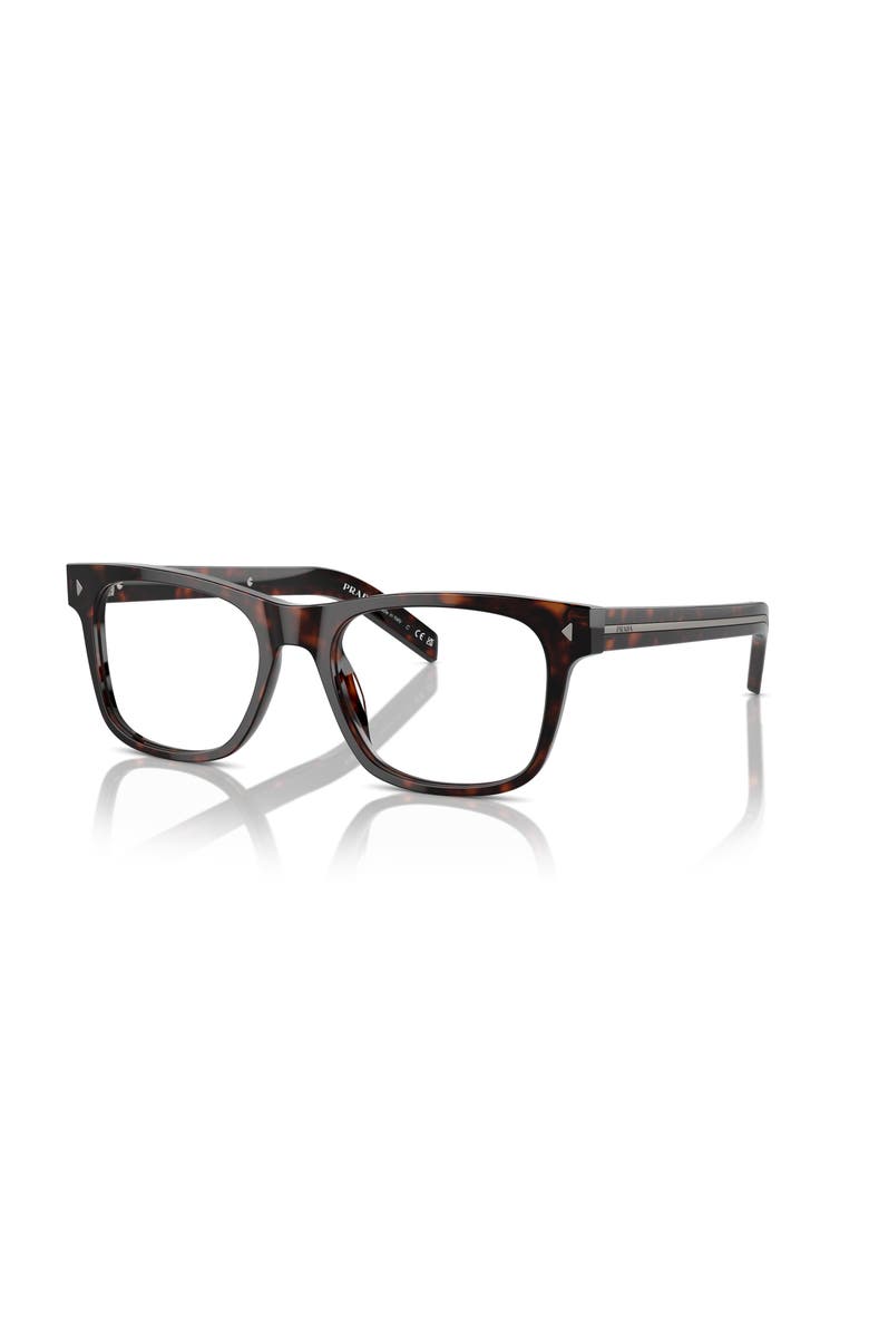Prada 52mm Rectangle optical glasses, Main, color, Tortoise