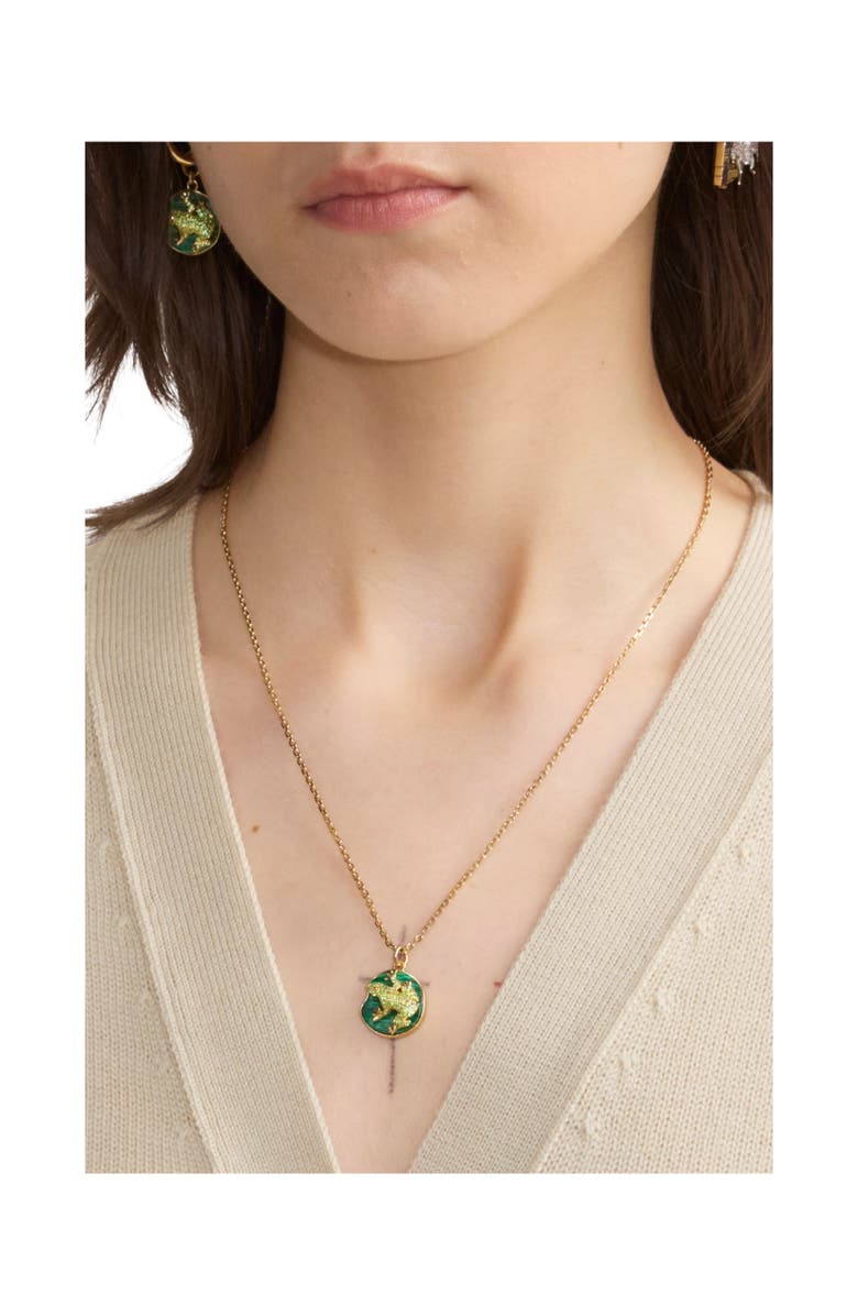 Burberry Frog Charm Necklace, Alternate, color, Gold/Multicolour