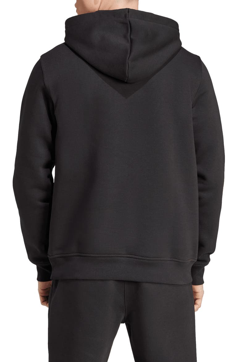 Essentials Trefoil Hoodie, Alternate, color, BLACK