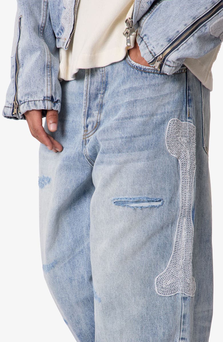 mnml Skeleton Distressed Ultra Baggy Jeans, Alternate, color,