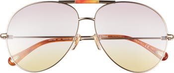 62mm Aviator Sunglasses
