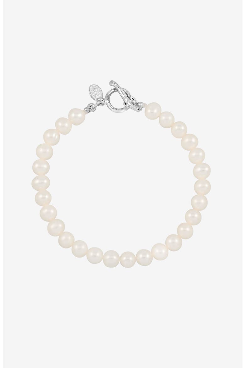 Timeless White Freshwater Pearl Bracelet, Main, color, Sterling Silver