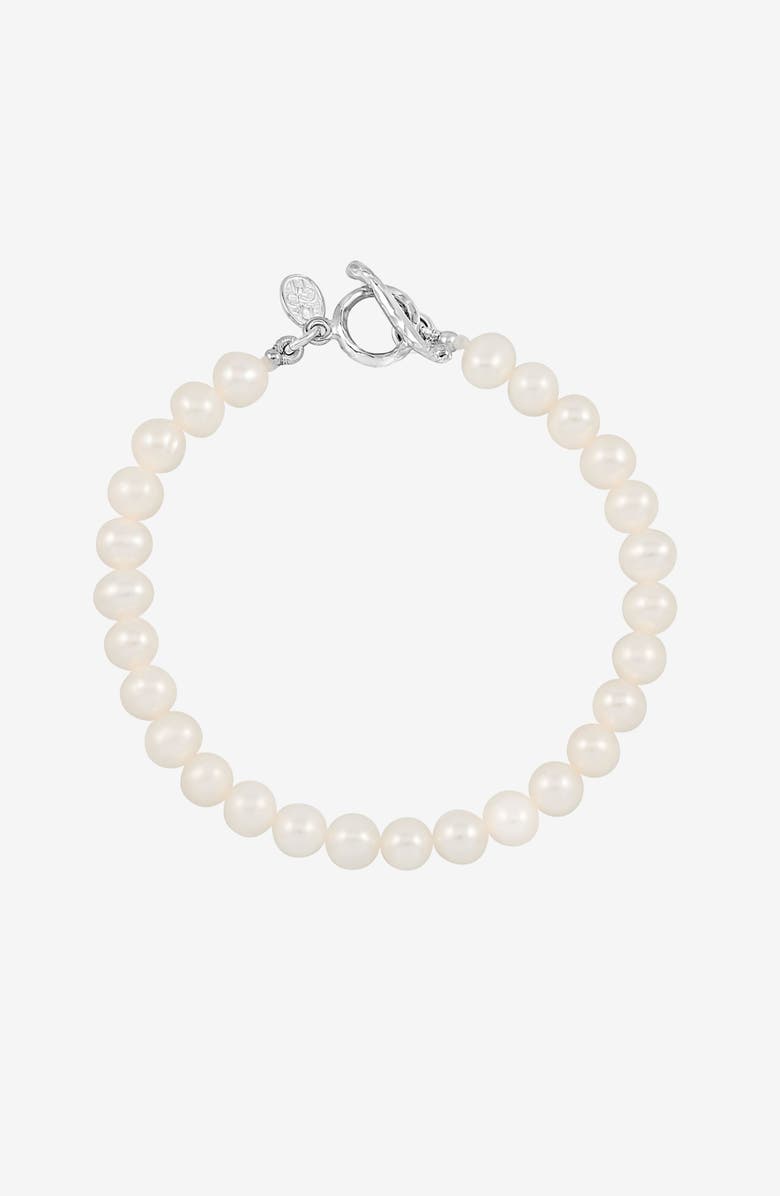 Dower & Hall Timeless White Freshwater Pearl Bracelet, Main, color, Sterling Silver