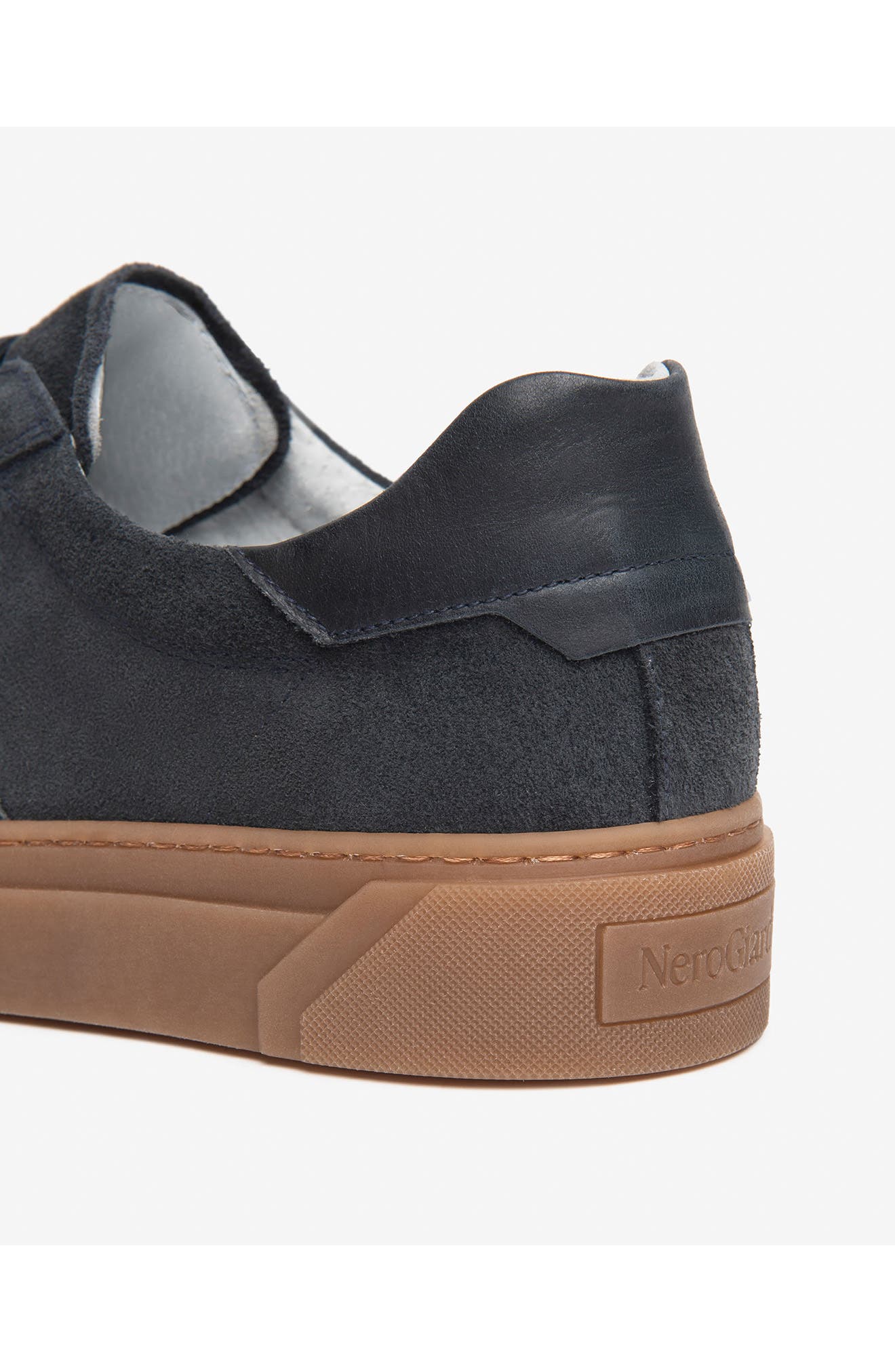 Leather Low Top Sneaker, Alternate, color, NAVY