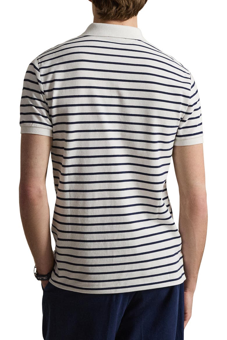 Polo Bear Slim Fit Cotton Mesh Polo, Alternate, color, NEWPORT BEAR-WHITE/ NPT NAVY