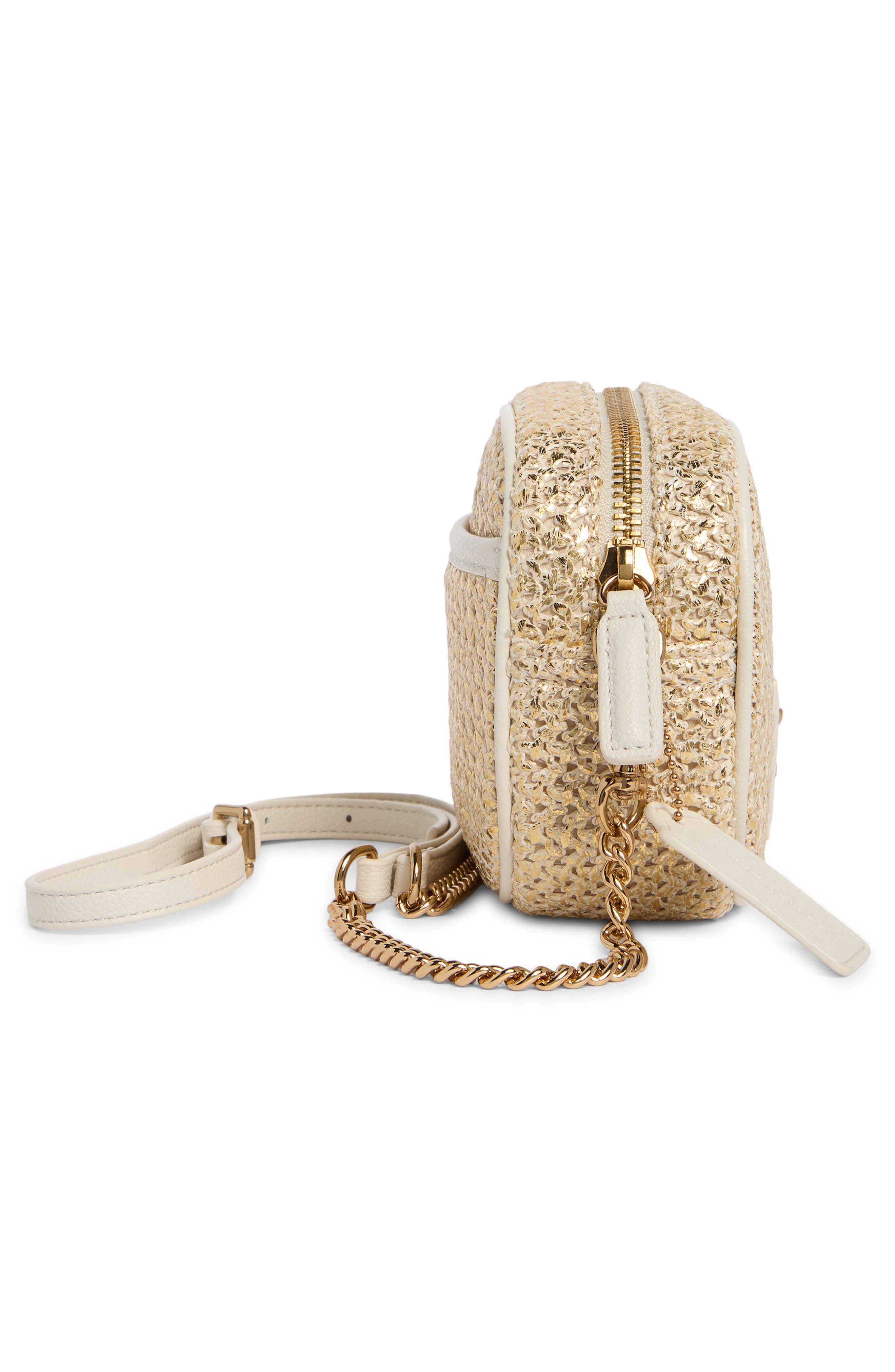 Kurt Geiger London Chiswick Faux Raffia Camera Bag, Alternate, color, Open Yellow
