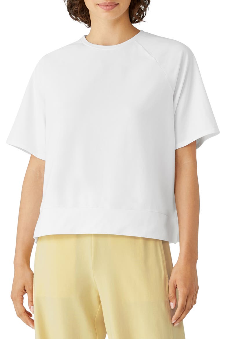 Stretch Organic Cotton Boxy Top, Main, color, WHITE