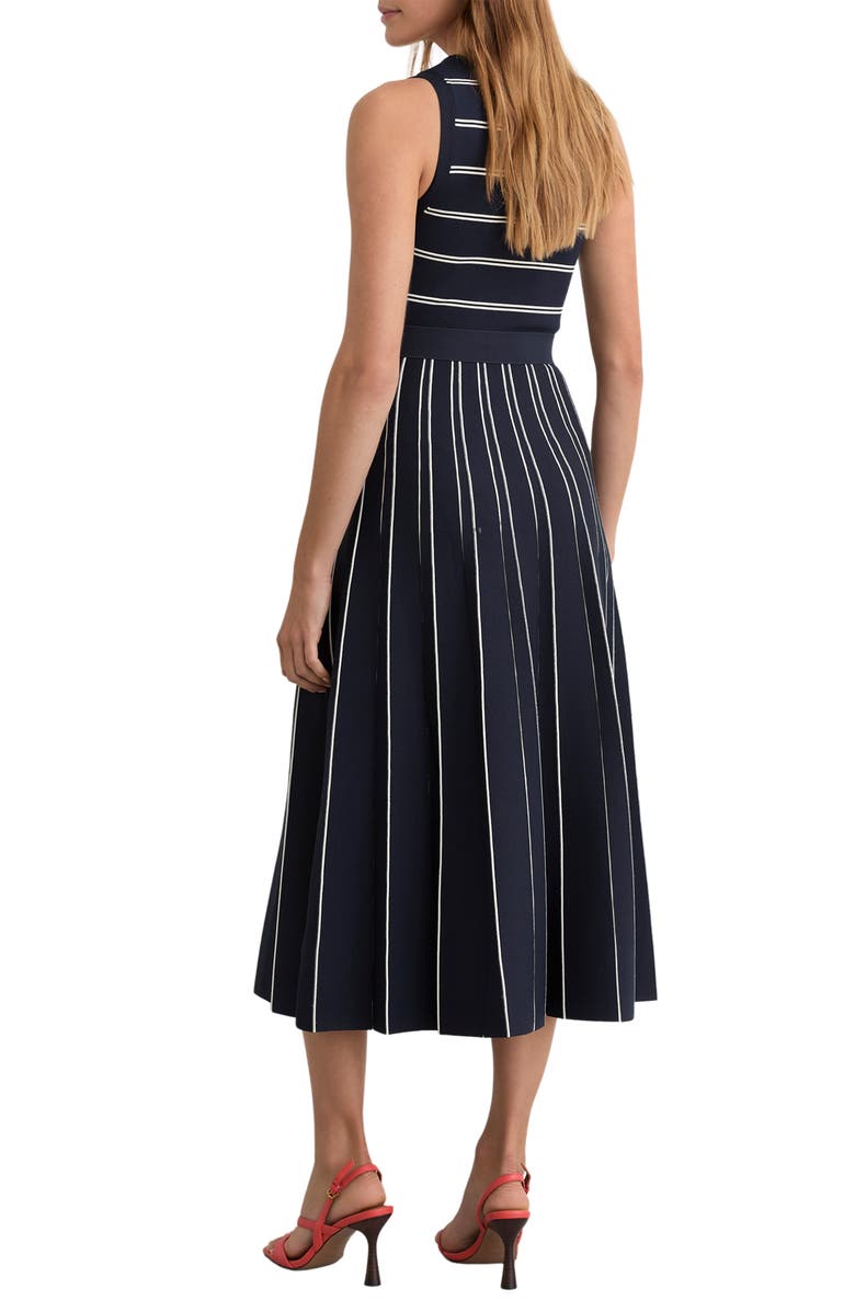 Reiss Mallory Mixed Stripe Dress, Alternate, color, Navy/ Ivory
