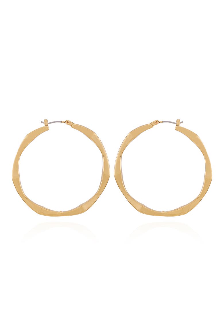 Textured Hoop Earrings, Alternate, color, GOLDTONE3