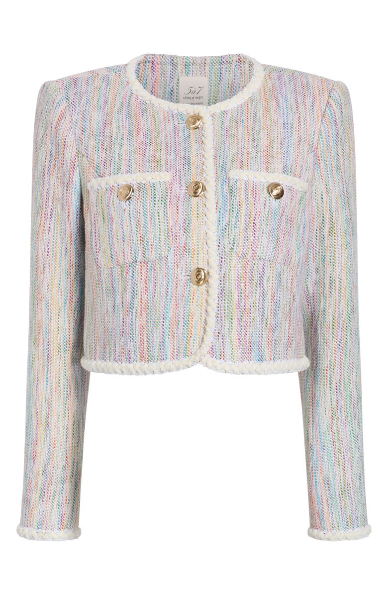 Cinq à Sept Audun Prism Tweed Jacket, Alternate, color, Ivory Multi