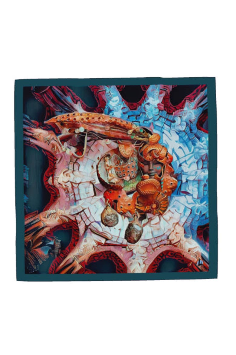 The Mystic Journey Afrofuturism Extra Large Silk Scarf, Main, color, Multicolor