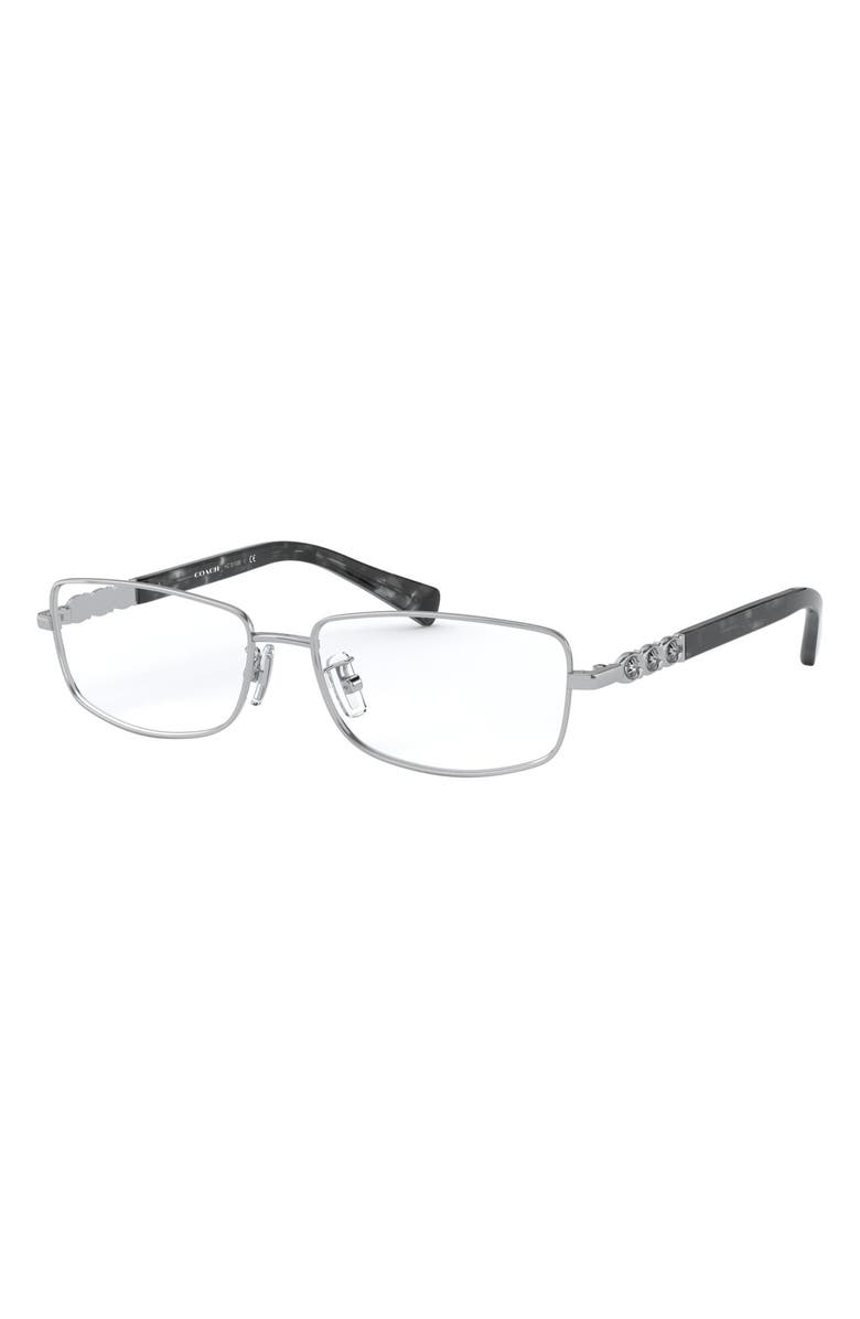 COACH 54mm Rectangular Optical Glasses, Alternate, color, 