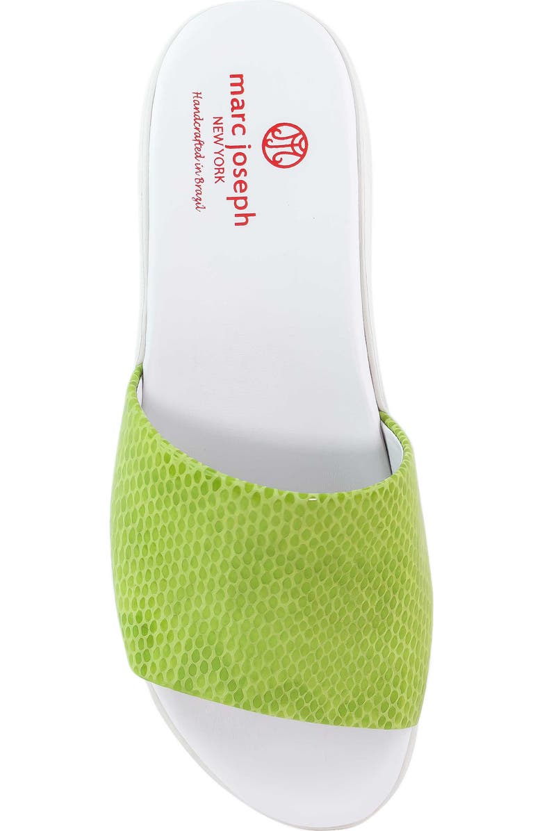 Marc Joseph New York Hudson Snakeskin Embossed Slide Sandal, Alternate, color, Lime Snake