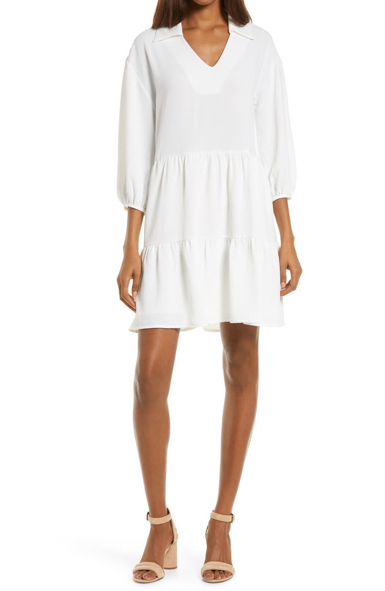 Fraiche by J Tiered Long Sleeve Dress, Main, color,