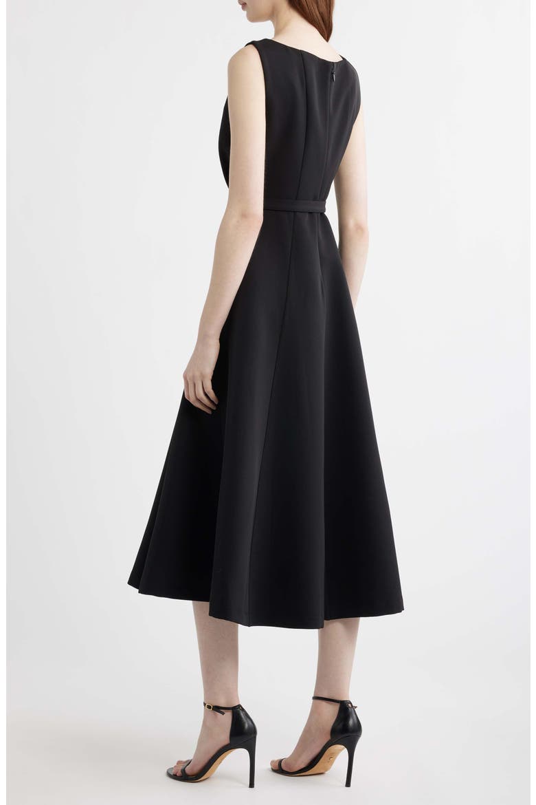 Belted Fit & Flare Dress, Alternate, color, BLACK